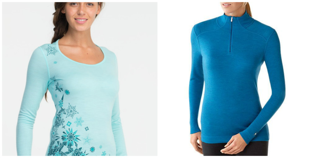 Icebreaker Isis Wool LS Shirt (left) & Smartwool NTS Mid 250 Zip (right)