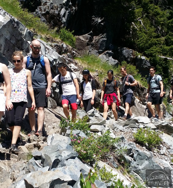 A typical line of people on the Snow Lake Trail