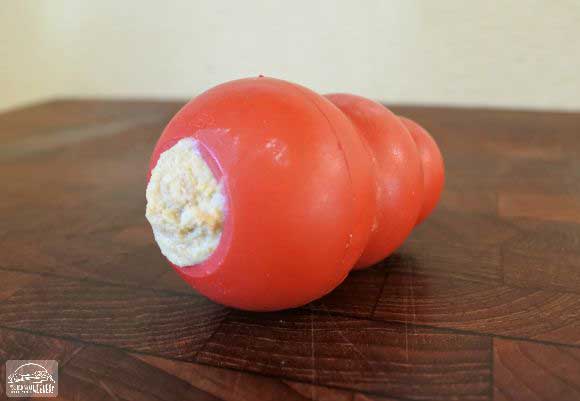 Kong filled with a homemade recipe