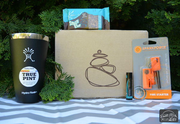 Hydroflask tumbler and other items from the April 2015 Cairn Box