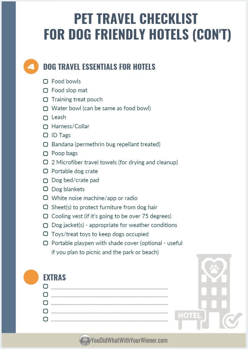 travel checklist for dogs